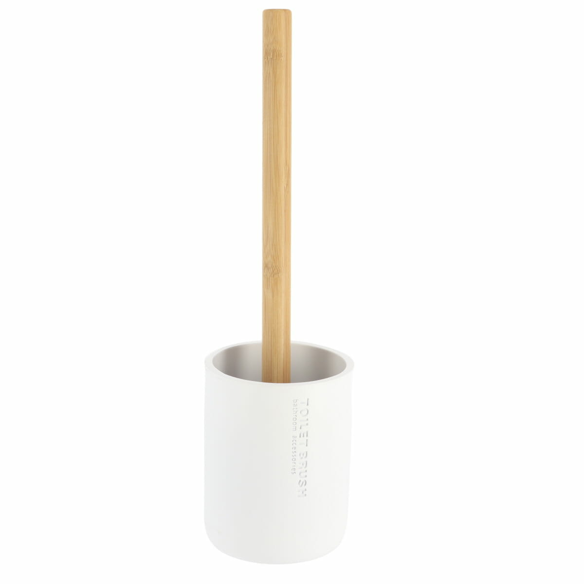 Tendance WC borstel met houder 102 series - wit/bamboe - PS - 10,4  x 36 cm - toiletborstel -