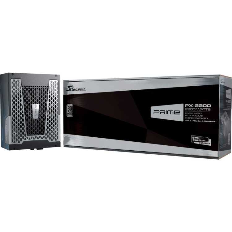Seasonic PRIME PX ATX 3 (2024), 2200 Watt voeding Kabelmanagement, 4x PCIe, 4x 12VHPWR