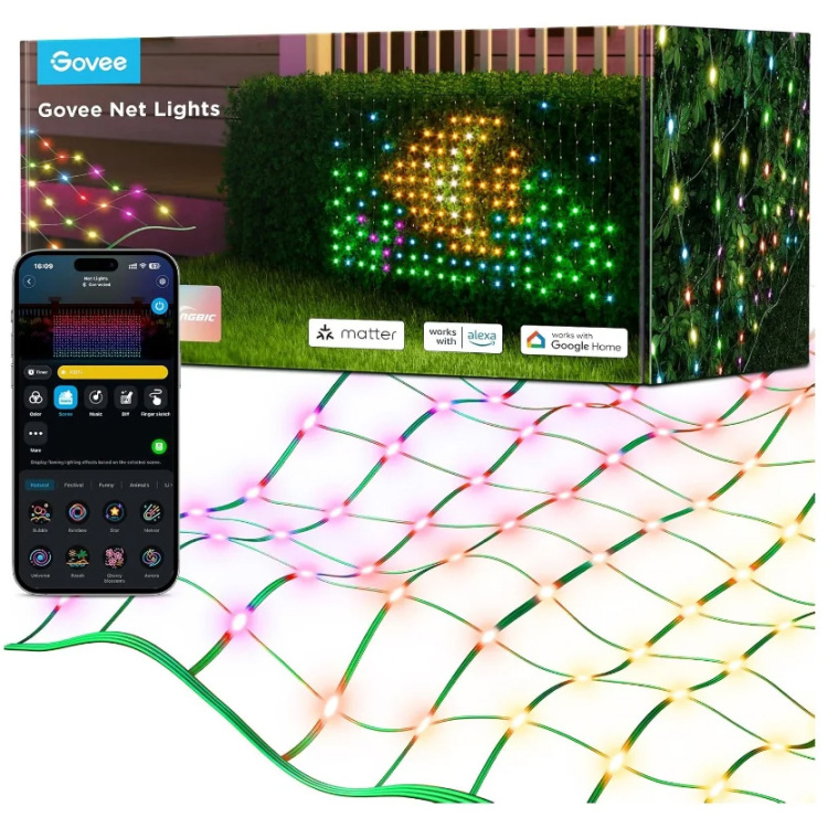 Govee Outdoor Net Lights verlichting 0.85 m x 1.43 m, 2,4GHz wifi, Bluetooth