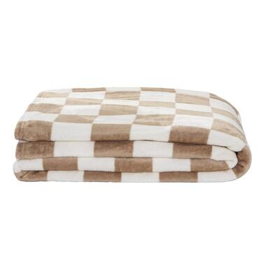 Sprei Levi - zand/wit - 200x220 cm - Leen Bakker