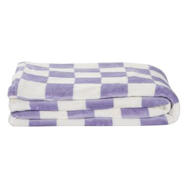 Sprei Levi - lila/wit - 200x220 cm - Leen Bakker