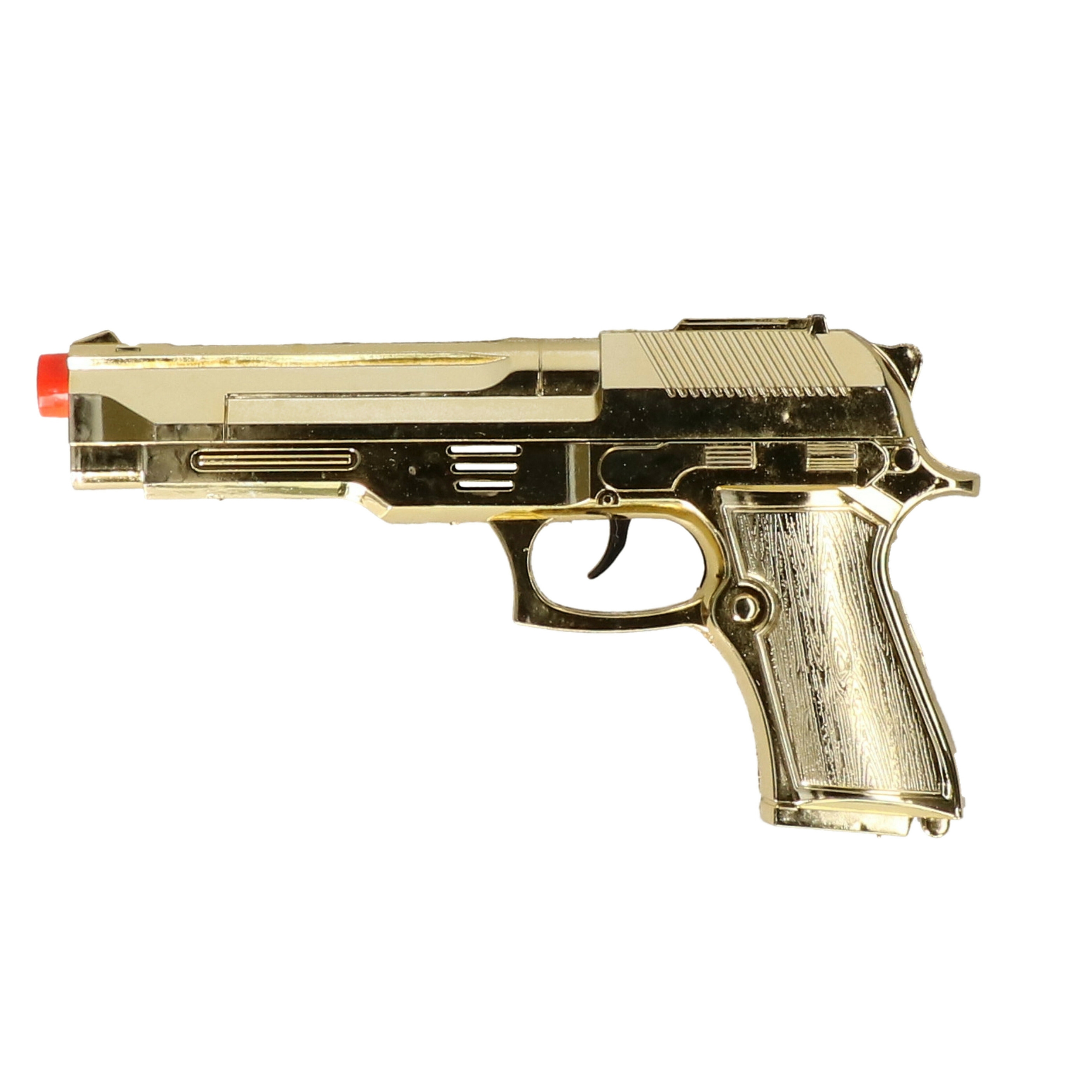 Verkleed speelgoed pistool - goud - geheim agent/gangster thema - 22 cm -