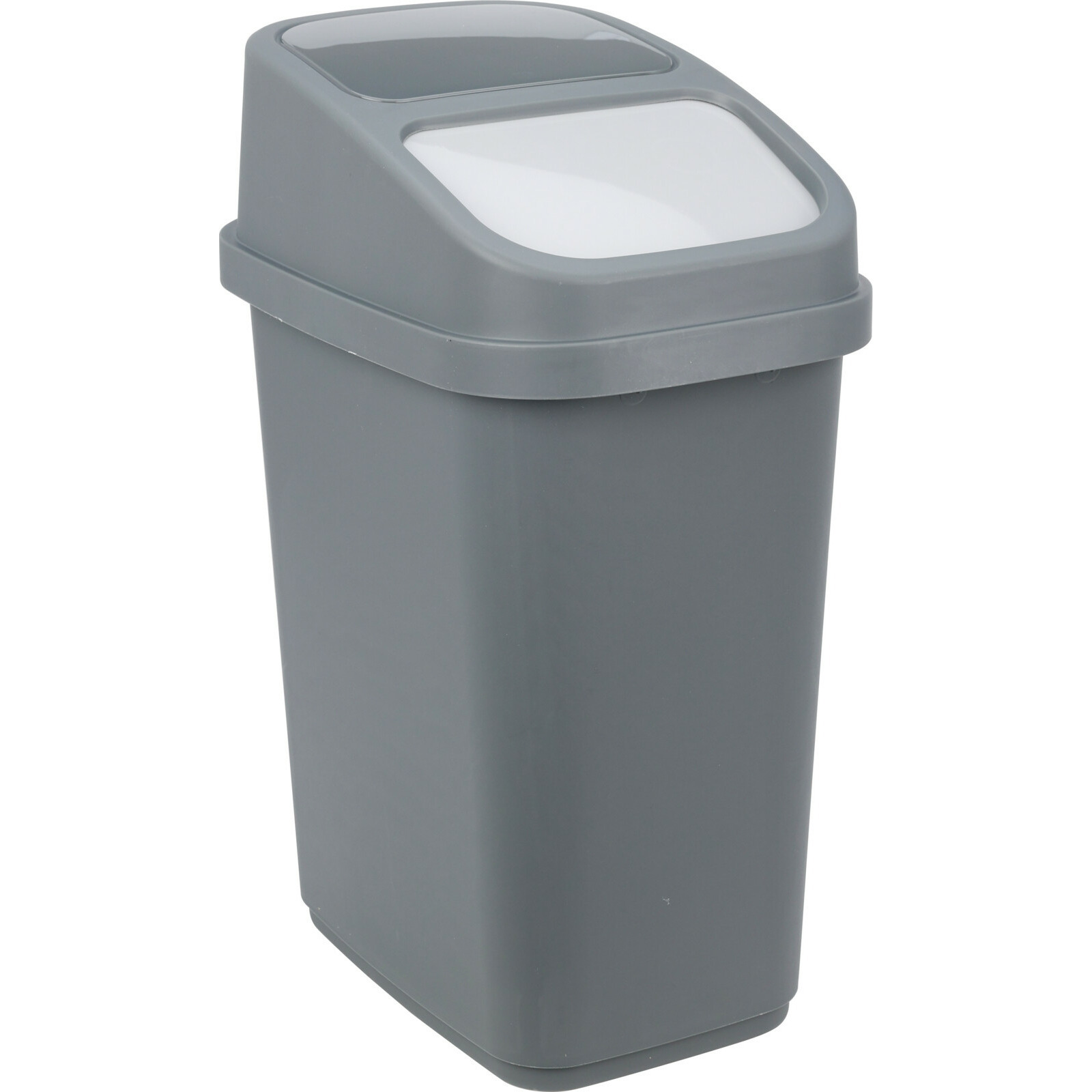 GFT aanrecht afvalbakje - donkergrijs - 5L - afsluitbaar - 15 x 21 x 31 cm - klepje -
