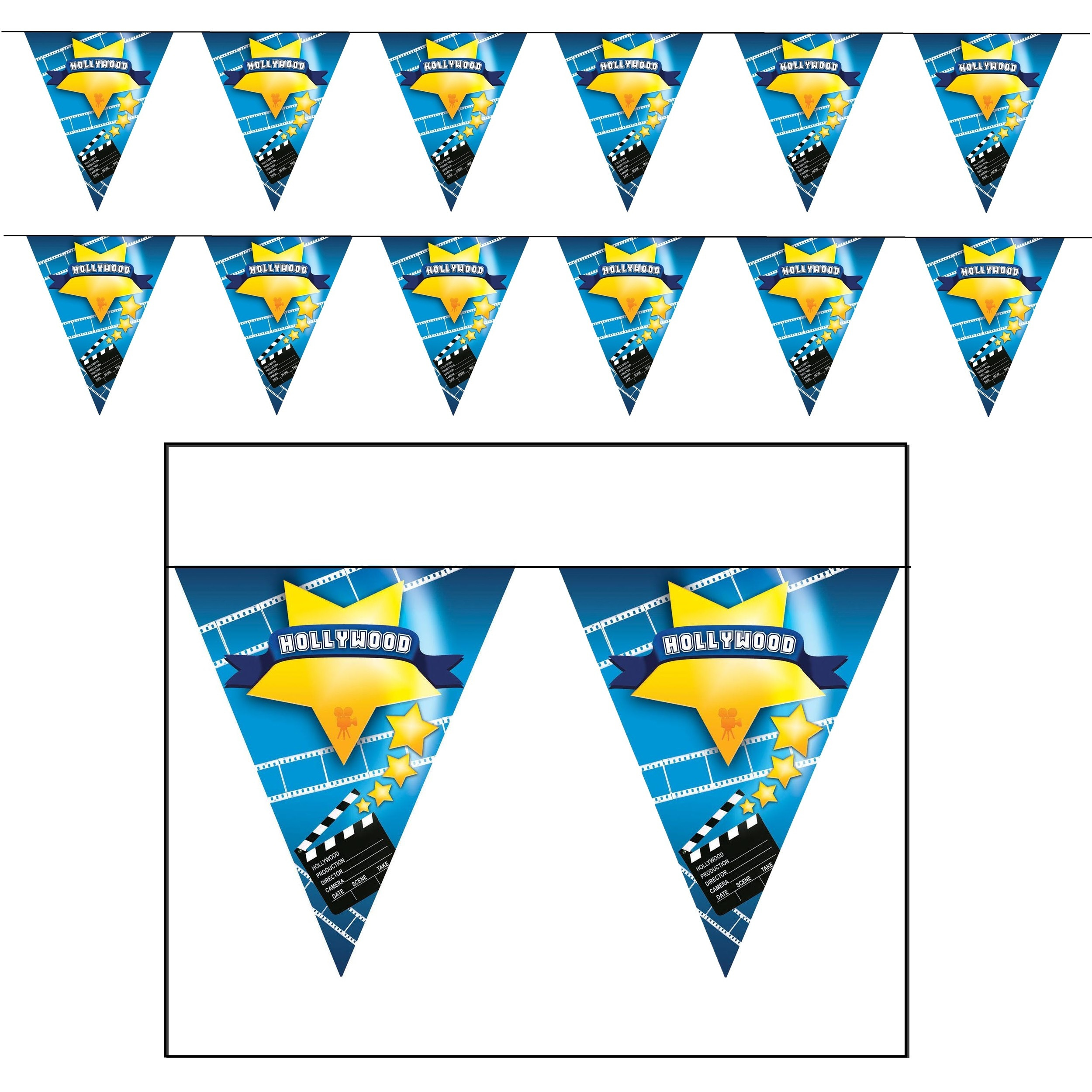 Party Vlaggenlijn Hollywood thema - 2x - 500 cm - VIP - Oscars - Feestartikelen - Versiering -