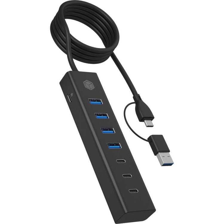 ICY BOX 7-Port HUB IB-HUB1737-C3 usb-hub USB 3.2 Gen 1 Type-C