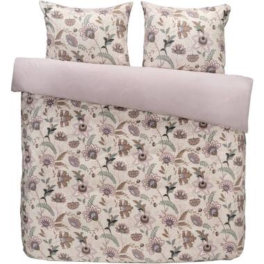 Dekbedovertrek Lina - beige/roze - 200x200/220 cm - Leen Bakker