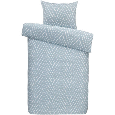 Dekbedovertrek Rowen flanel - blauw - 140x200/220 cm - Leen Bakker