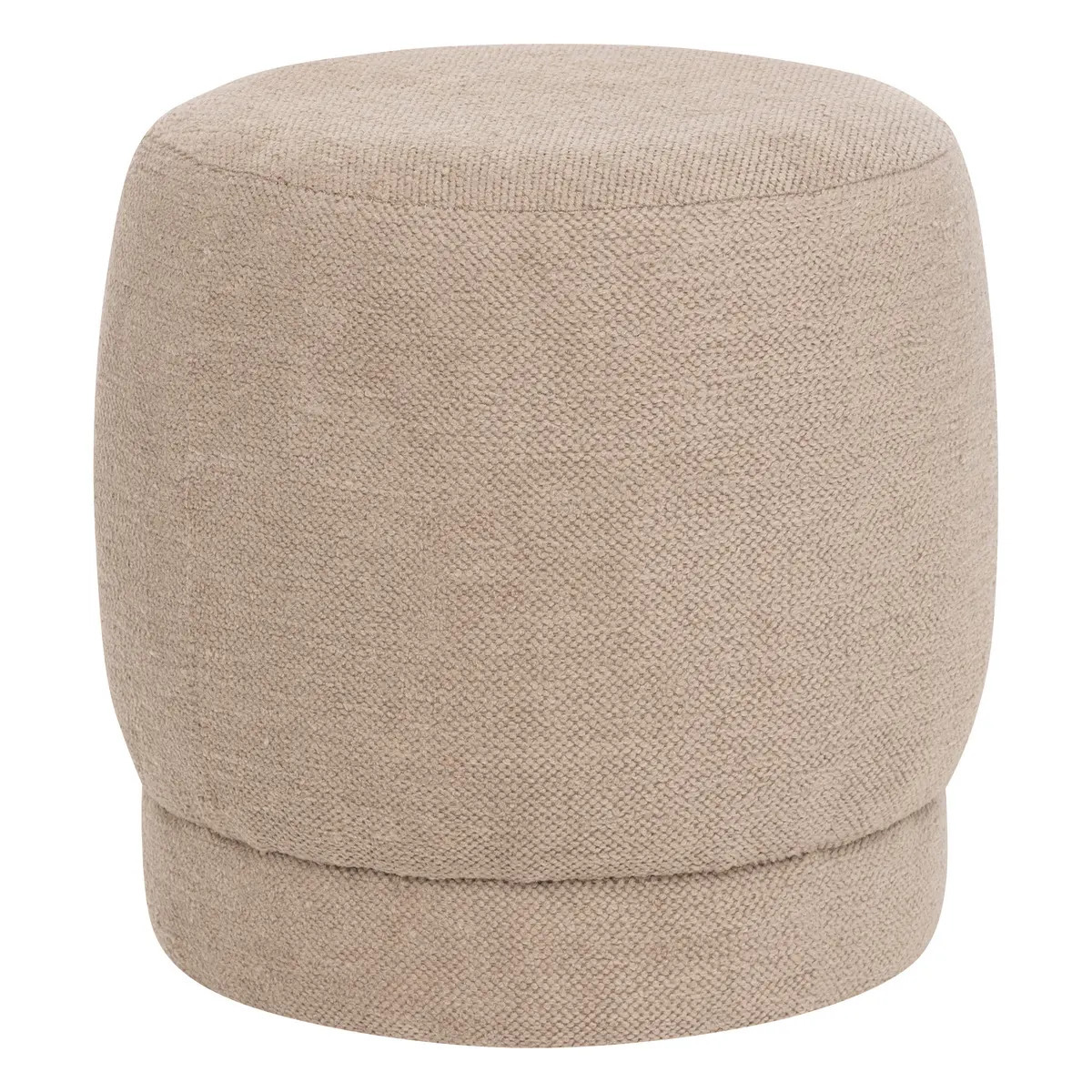 Poef om te zitten Perfect Seat - stof/hout - beige - D40 x H40 cm - bijzet stoeltjes -