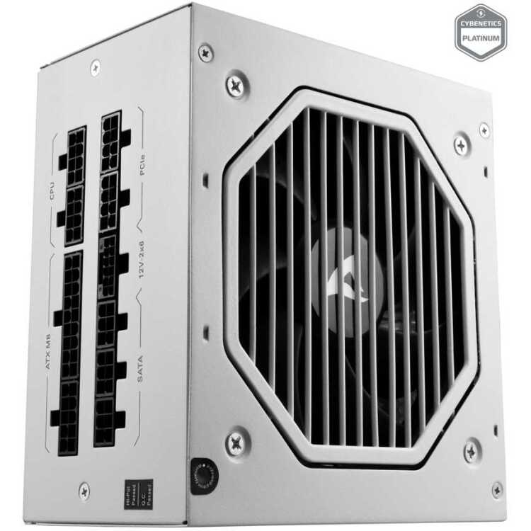 Sharkoon Rebel P20 1000 White voeding 4x PCIe, 1x 12VHPWR, Kabelmanagement