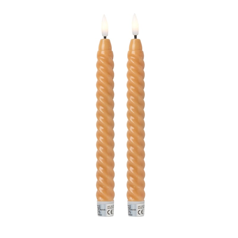 LED dinerkaars twist - taupe - set van 2 - ø2.2x24.5 cm