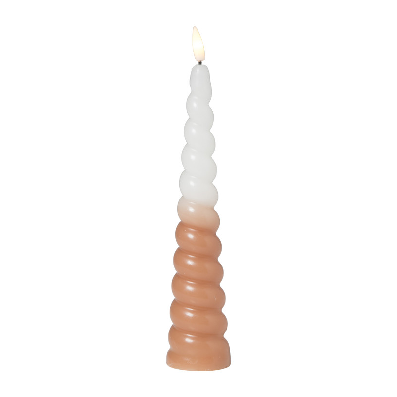LED dinerkaars swirl - taupe - ø5x20 cm