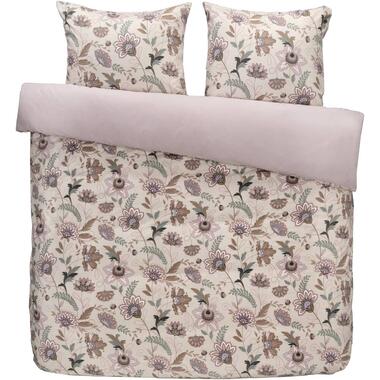 Dekbedovertrek Lina - beige/roze - 240x200/220 cm - Leen Bakker
