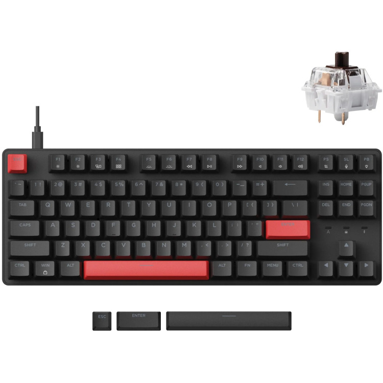 Lemokey X1-A3 toetsenbord Rode leds, TKL, Double-shot ABS