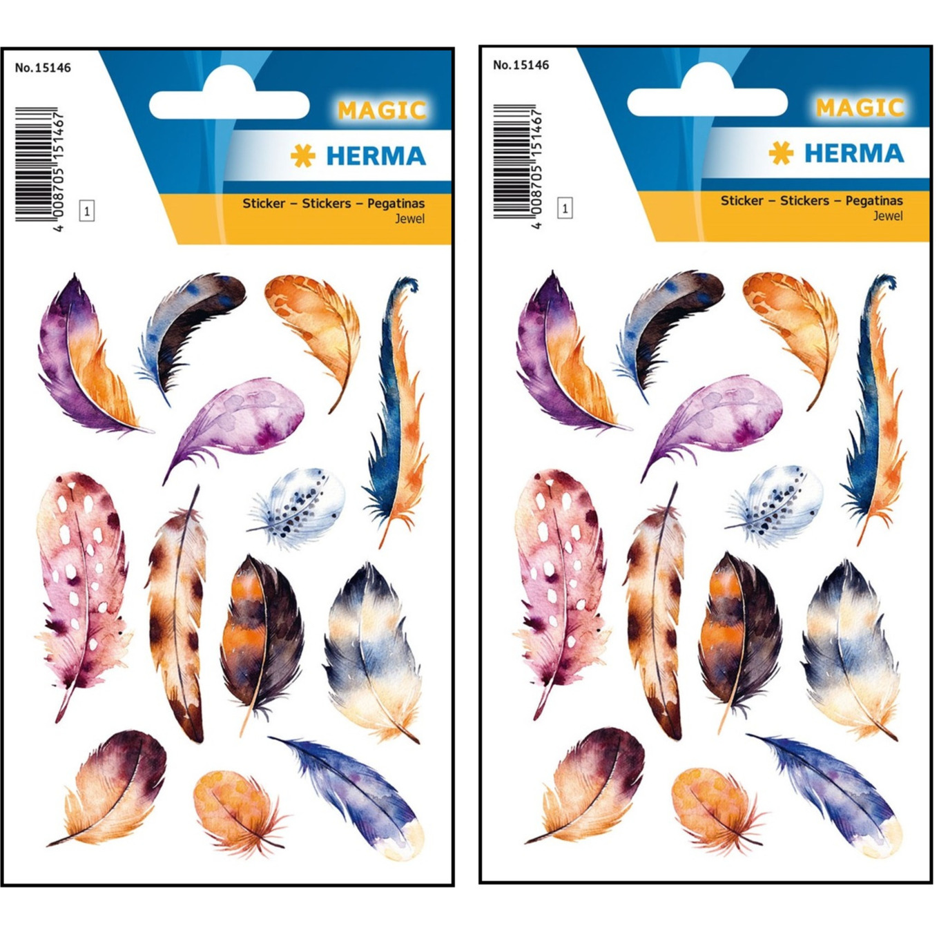 26x Veren thema stickers met aquarel print - decoratie stickers - stickervellen - knutselspullen -