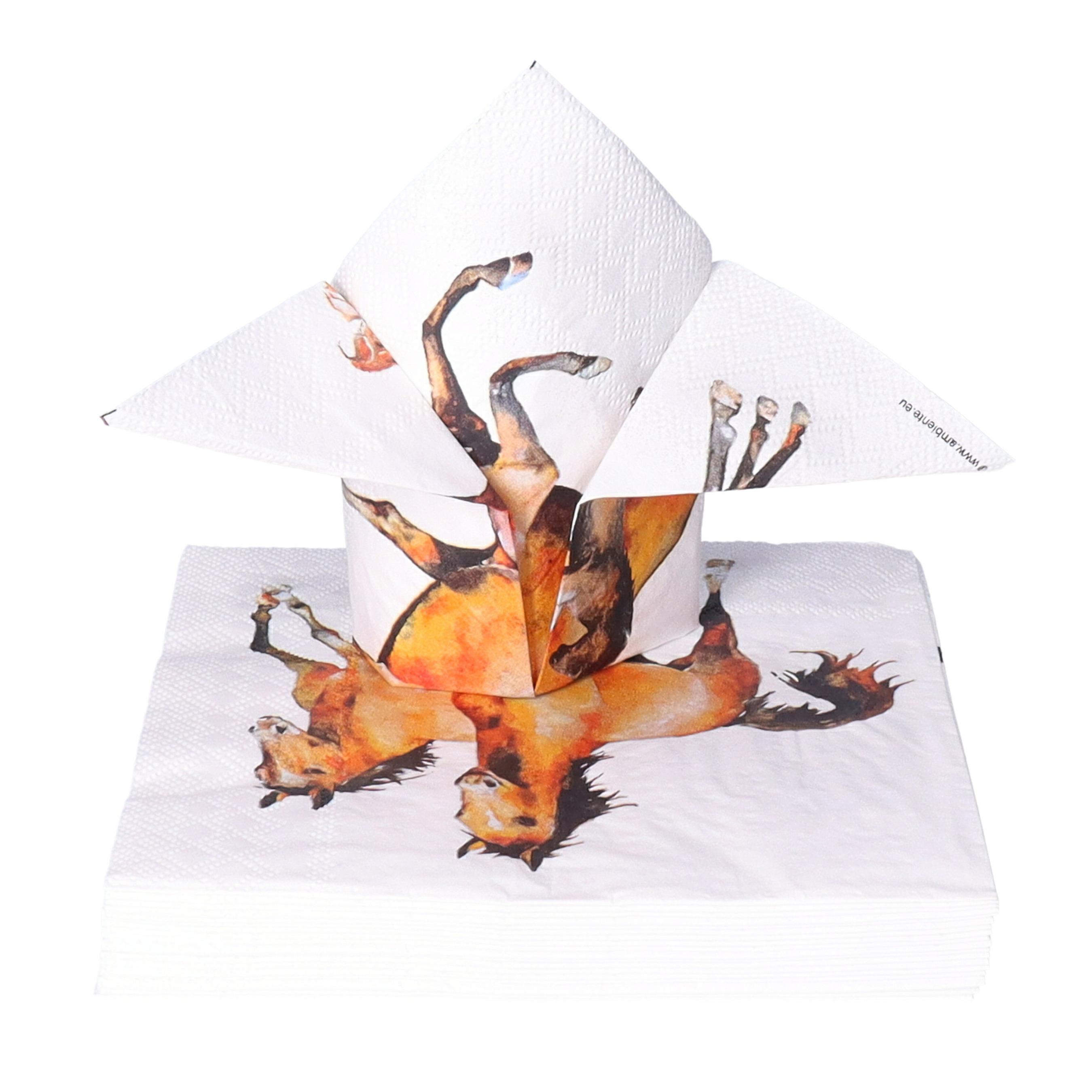 Tafel diner servetten - Paarden thema - 40x stuks - 33 x 33 cm -