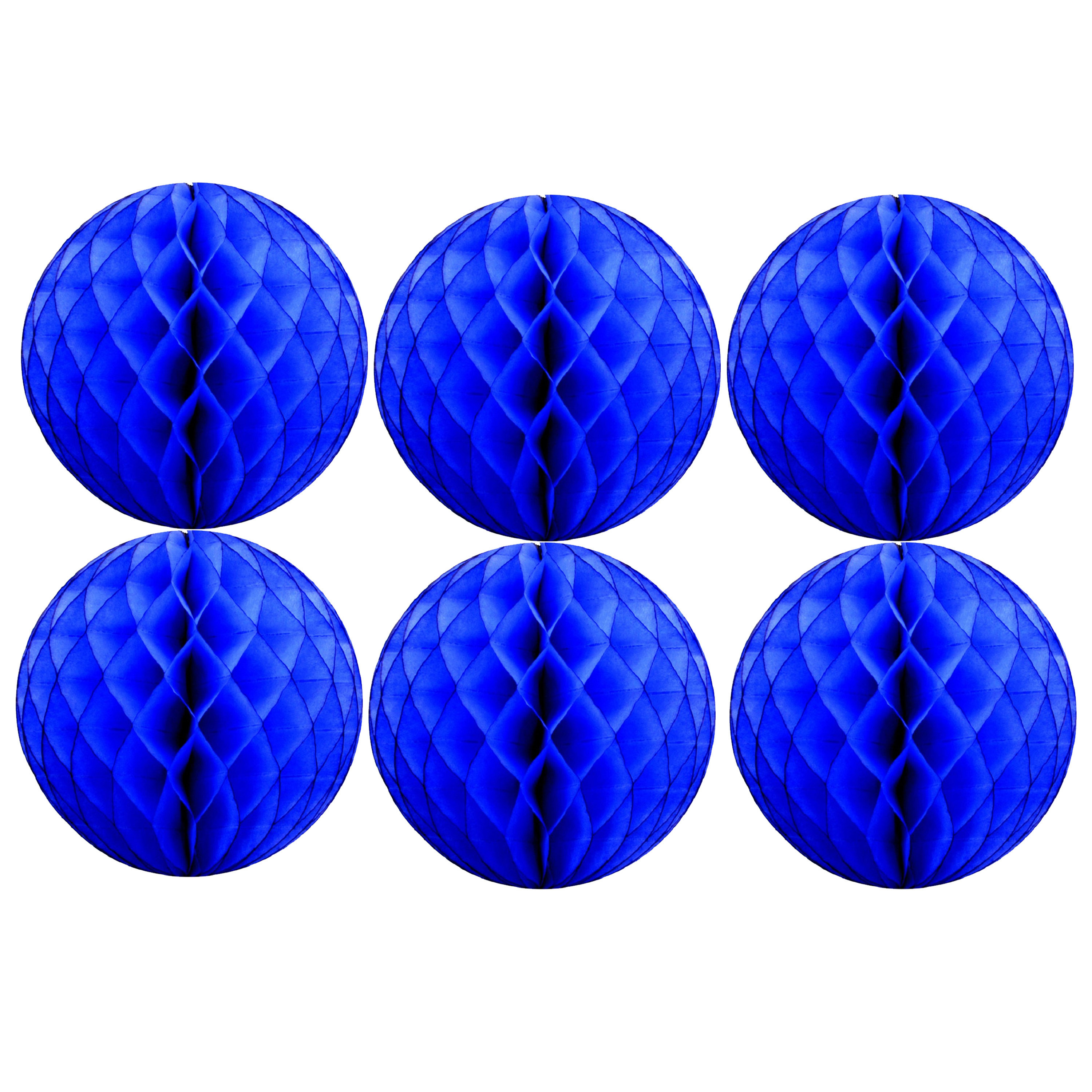 Papieren kerstballen - 6x - blauw - 10 cm - kerstversiering -