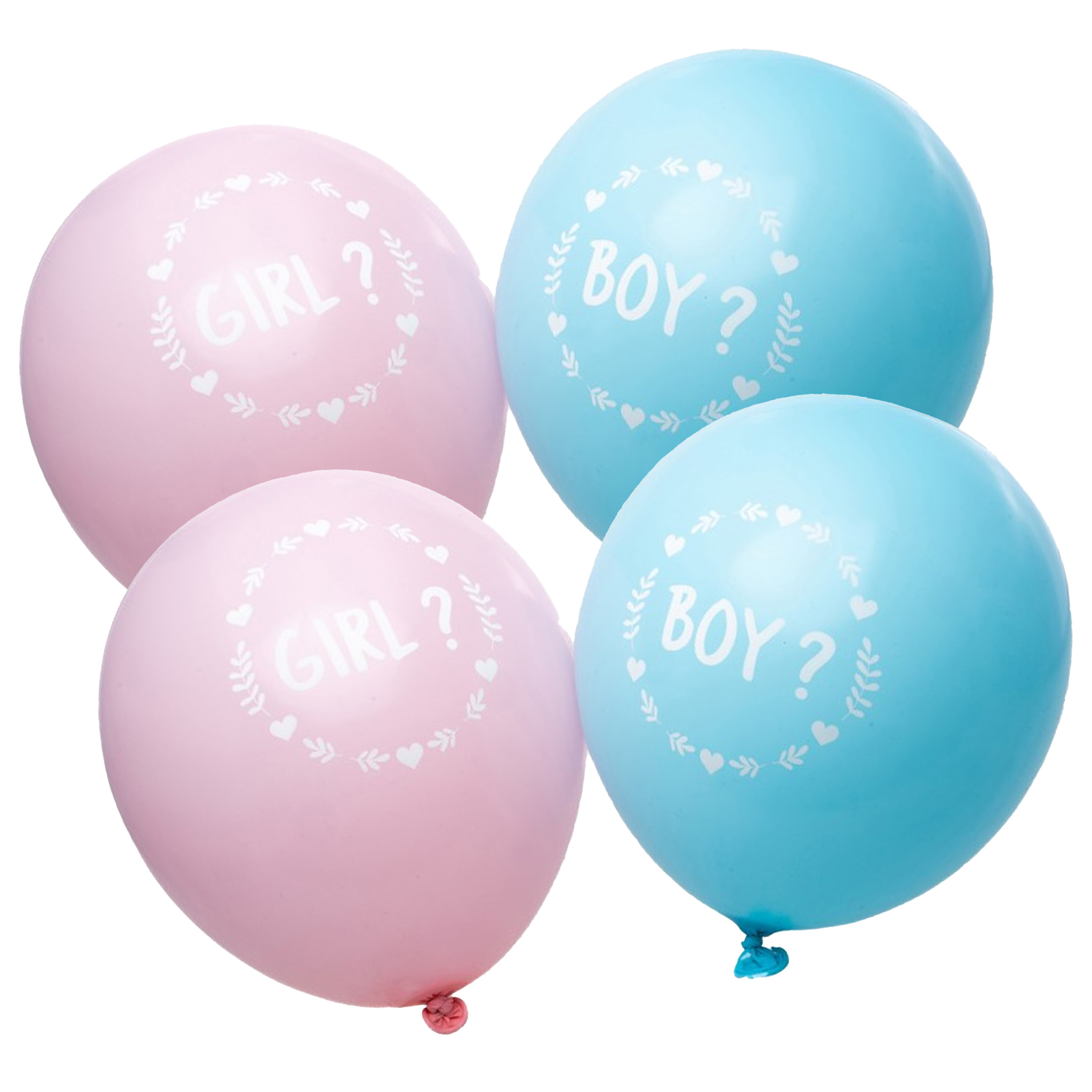 Chaks Baby Gender Reveal ballonnen - 12x stuks - roze/blauw - Boy or Girl - 27 cm -