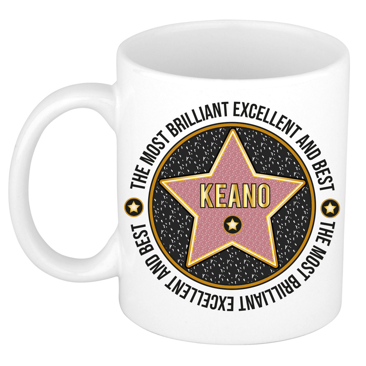 Naam mok Keano - wit - Most Brilliant - keramiek - 300 ml - cadeau collega beker -