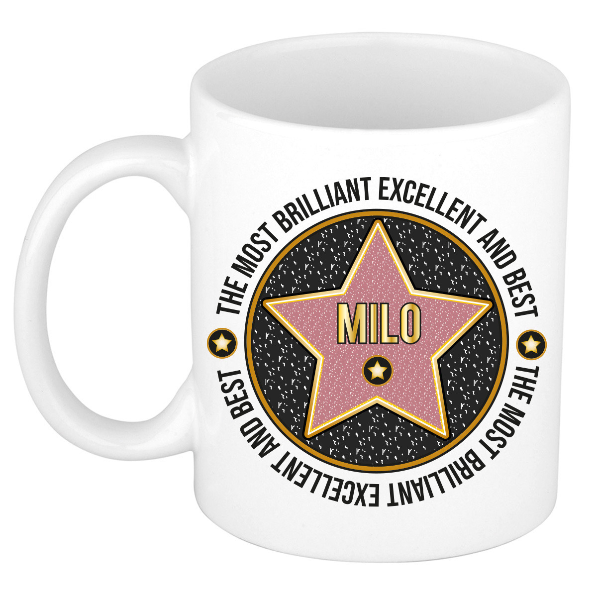 Naam mok Milo - wit - Most Brilliant - keramiek - 300 ml - cadeau collega beker -