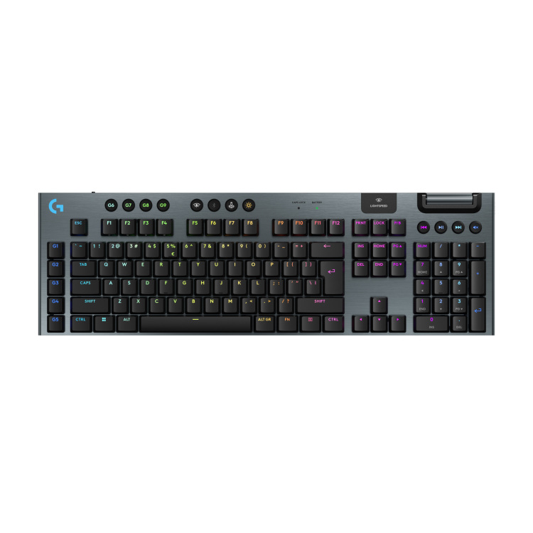 Logitech G915 X LIGHTSPEED Low-Profile Wireless Gaming Keyboard gaming toetsenbord Double-Shot PBT, RGB, LIGHTSPEED draadloos / Bluetooth / USB-C