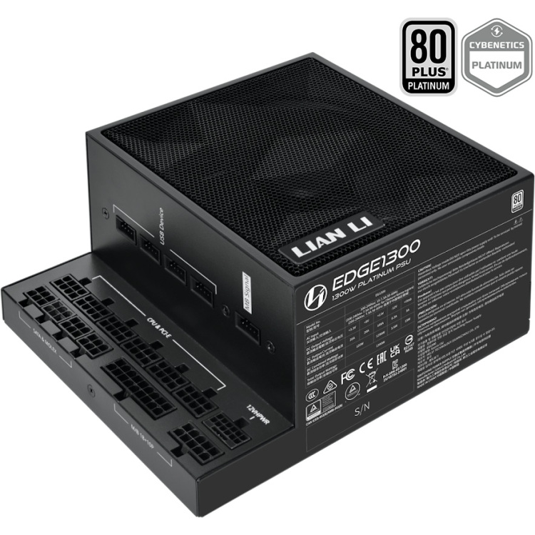 Lian Li EDGE1300 voeding 1x 12VHPWR, 3x PCIe, kabelmanagement, 4x USB