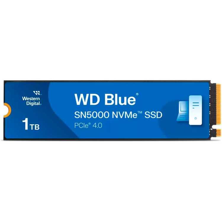WD Blue SN5000 NVMe, 1 TB ssd WDS100T4B0E, M.2 2280, PCIe Gen4 x4