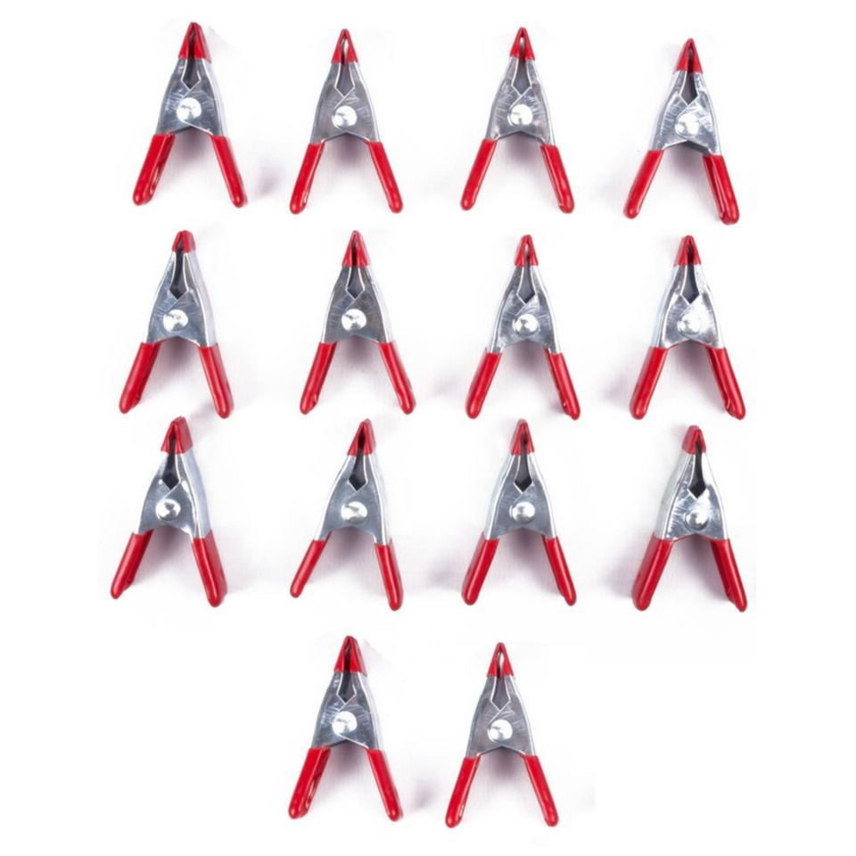 Mini zeilklem/zeilclip - 14x - 5 cm - kunststof/staal - Dekzeil klemmen - Camping/outdoor klemmen -