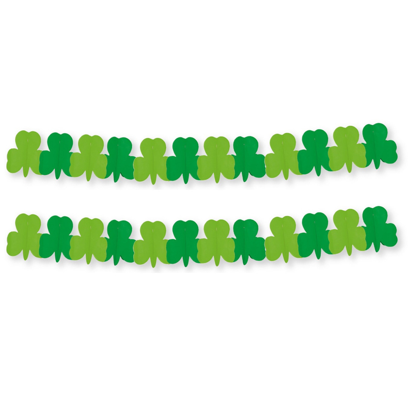 Klavertje drie shamrocks slinger - 2x - Ierland Sint Patricksday thema - 300 cm - versiering -