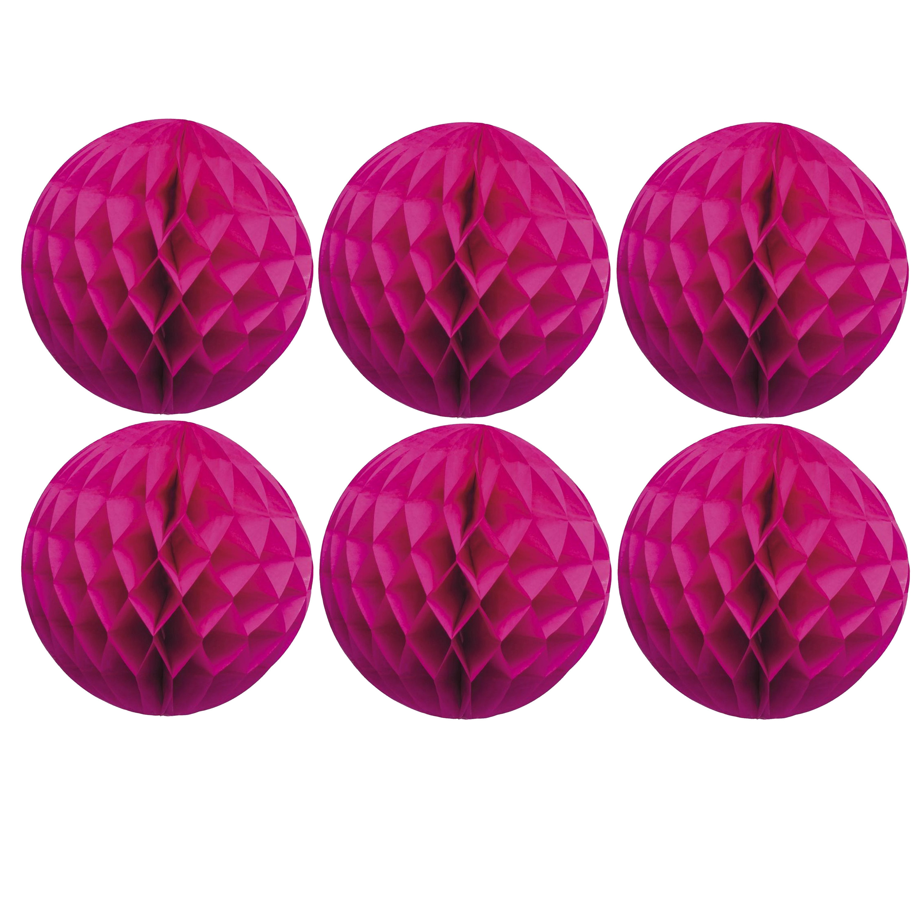 Papieren kerstballen - 6x - roze - 10 cm - kerstversiering -