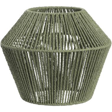 Lampenkap Willow - groen metaal/papier - 27xØ33 cm - Leen Bakker