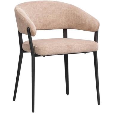 Eetkamerstoel Liv - stof - roze - Leen Bakker