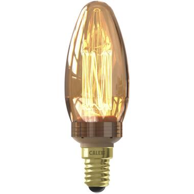 LED glasvezel kaarslamp dimbaar goud E14 2.3W - Leen Bakker