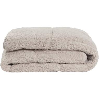 Bedrukt winterdekbed Teddy - taupe - 140x200 cm - Leen Bakker