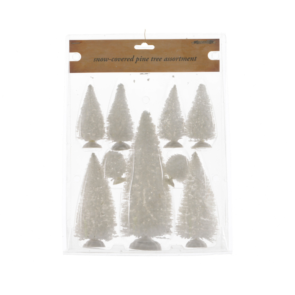 Kerstdorp kerstbomen - 18x st - wit - polyresin - Miniatuur boompjes -