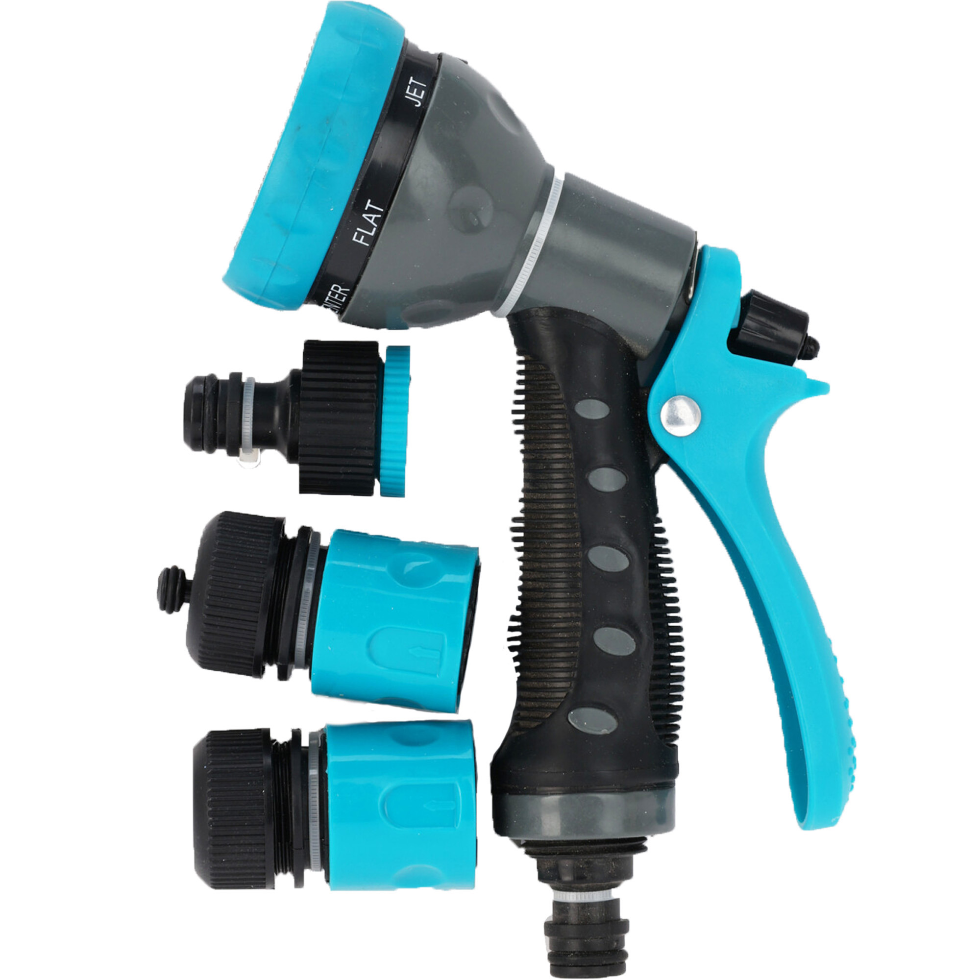 Sproeikop tuinslang - 4-delig - 7 standen - incl. koppelstukken - broeskop -