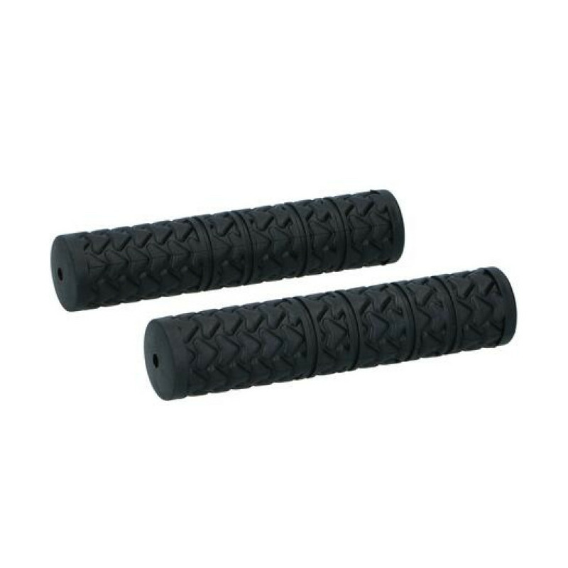 Dunlop Fiets handvatten - kunstleer/schuimrubber - zwart - 132x28 mm - universeel -