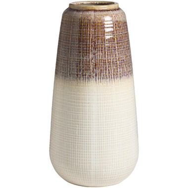 Vaas Puglia - groen - stoneware - 46,5xØ23,3 cm - Leen Bakker