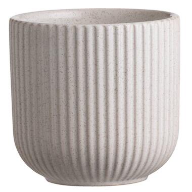 Bloempot Ribe - grijs - keramiek - 14xØ14,5 cm - Leen Bakker