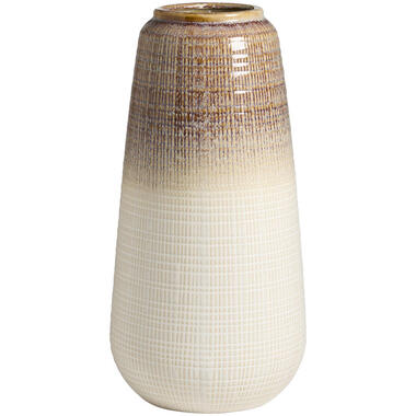 Vaas Puglia - groen - stoneware - 38xØ19,2 cm - Leen Bakker