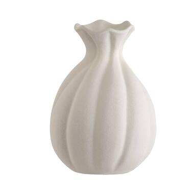 Vaas Sereen - off-white - keramiek - 25,2xØ18,2 cm - Leen Bakker