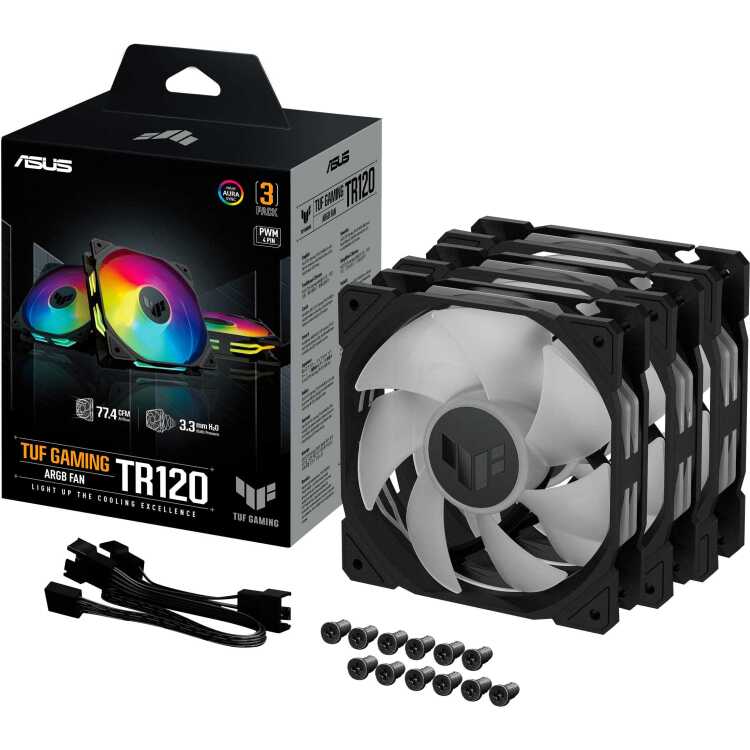 ASUS TUF Gaming TR120 ARGB Pack, 3 stuks case fan