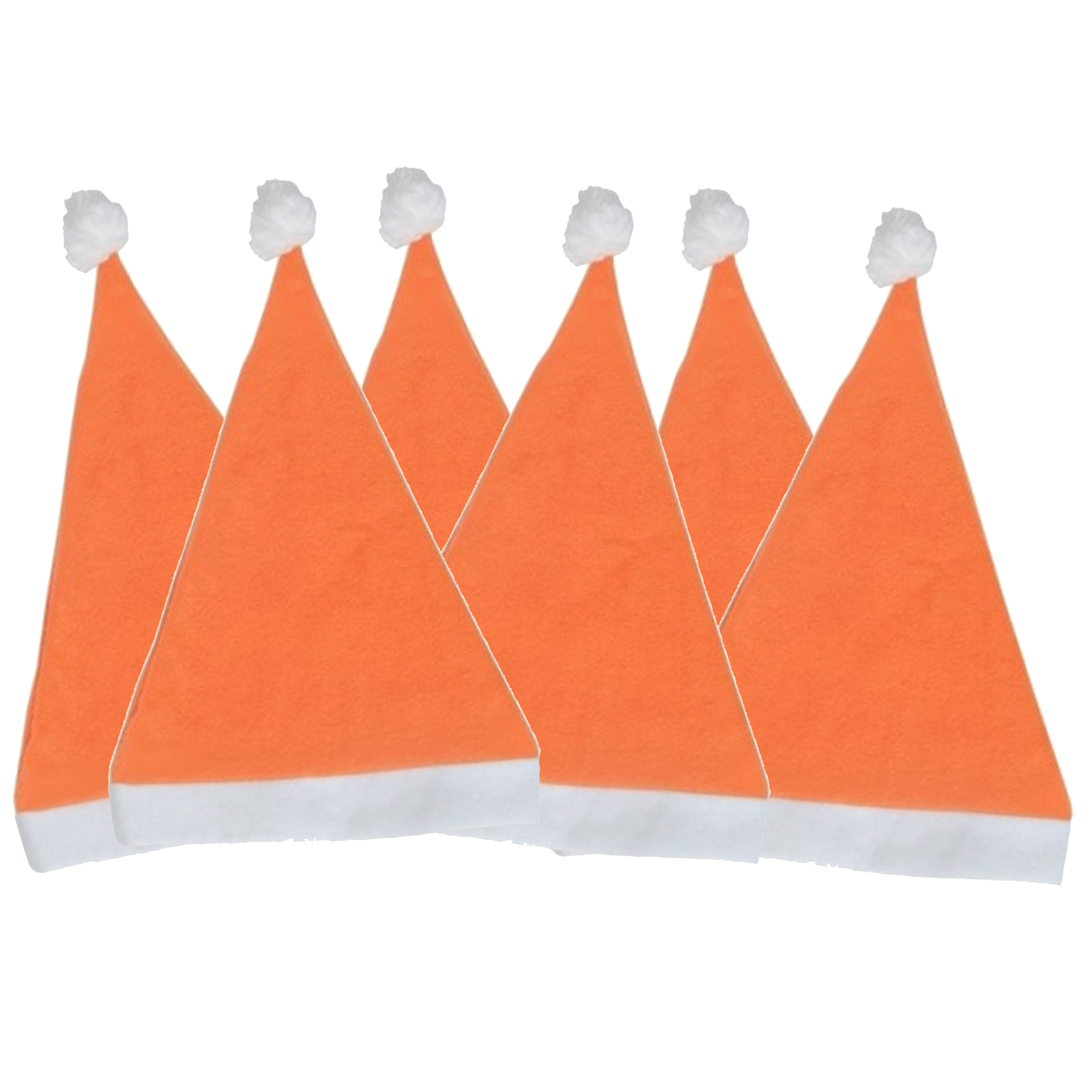 Voordelige kerstmuts - 25x - oranje - voor volwassenen - polyester - 59 cm - kerstaccessoires -