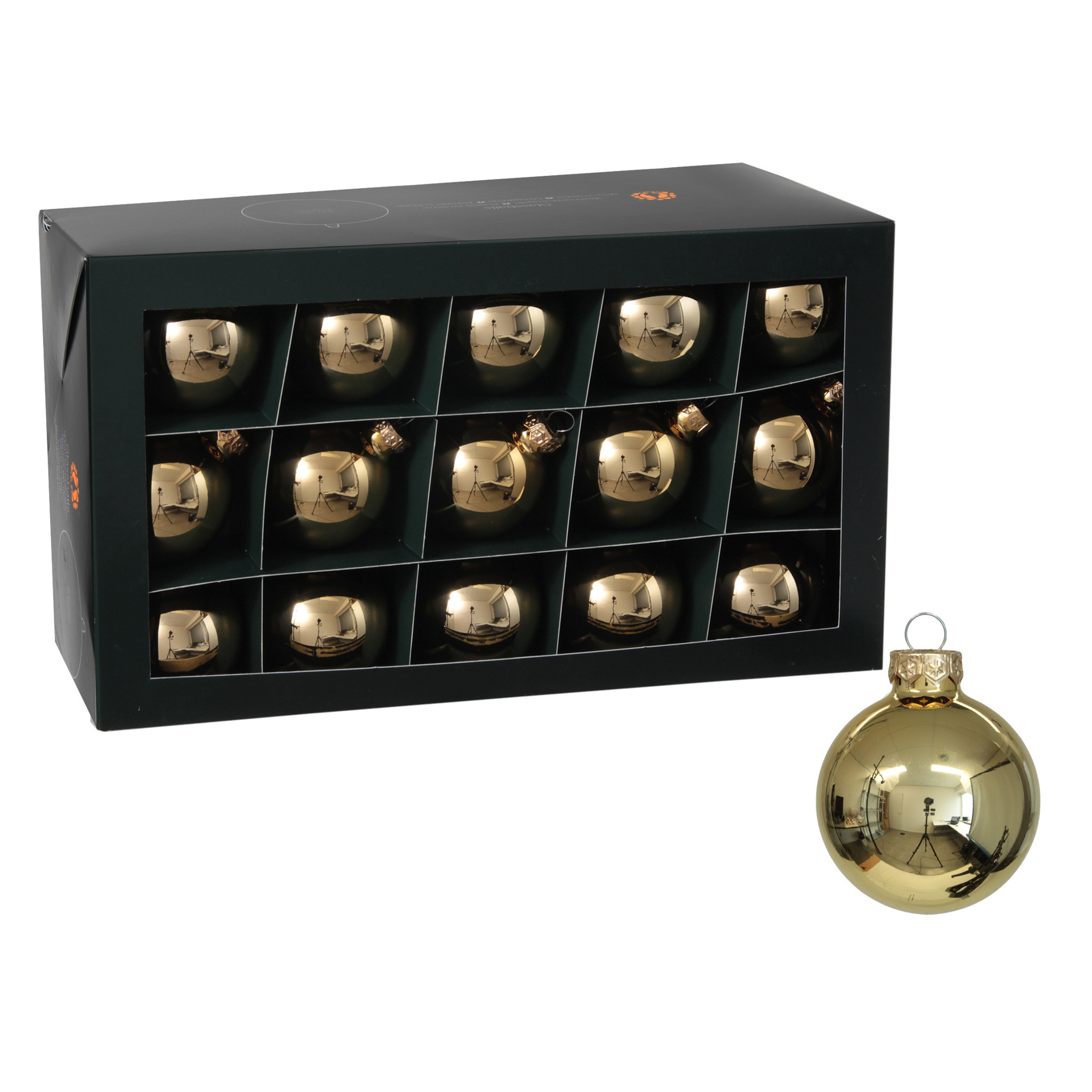 Kerstballen - 30x stuks - goud - glas - 6 cm - glans - kerstversiering -