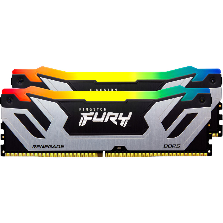 Kingston 48 GB DDR5-8400 (2x 24 GB) Dual-Kit werkgeheugen KF584CU40RSAK2-48, Renegade Silver RGB, XMP 3.0