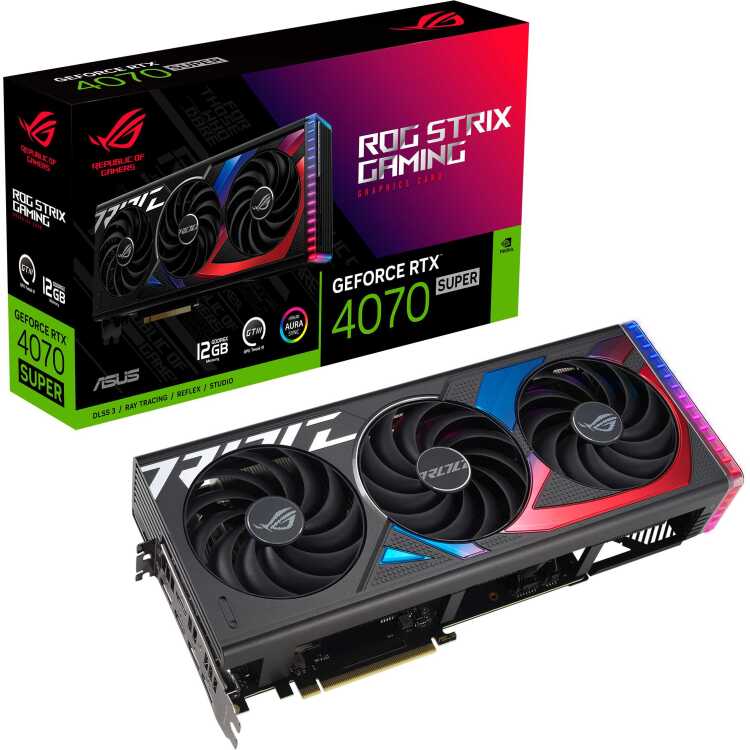 ASUS GeForce RTX 4070 SUPER ROG STRIX GAMING grafische kaart DLSS 3, 3x DisplayPort, 2x HDMI 2.1