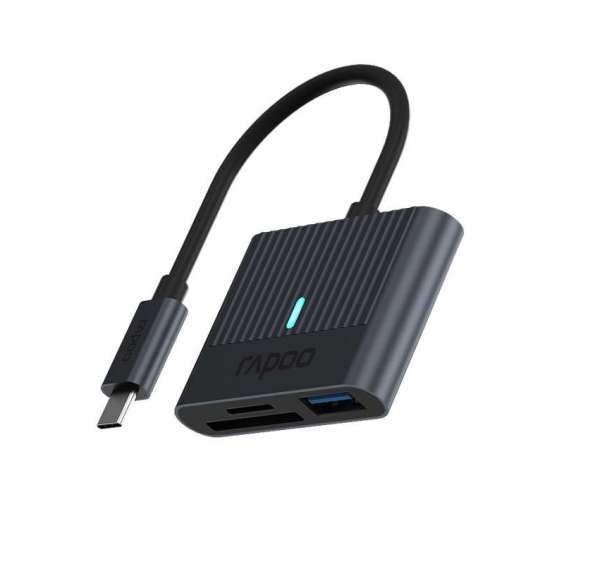 Rapoo USB-C cardreader, grijs Compact Flash kaart Zwart