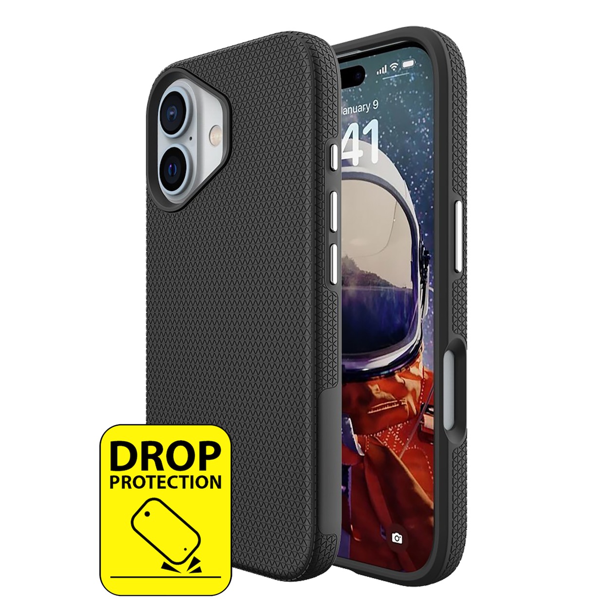 Just in Case Armor Case voor Apple iPhone 16 Plus Telefoonhoesje Zwart