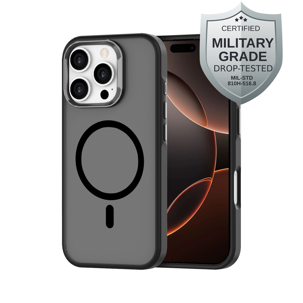 Just in Case Military Grade Case MagSafe voor Apple iPhone 16 Pro Telefoonhoesje Zwart