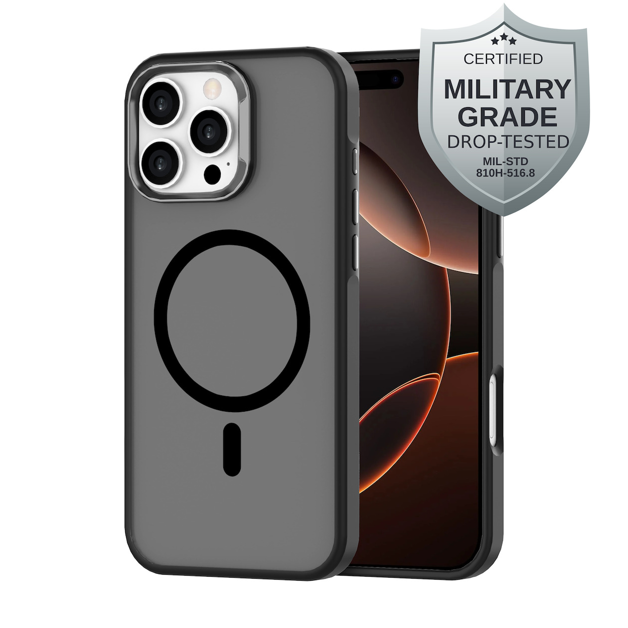 Just in Case Military Grade Case MagSafe voor Apple iPhone 16 Pro Max Telefoonhoesje Zwart