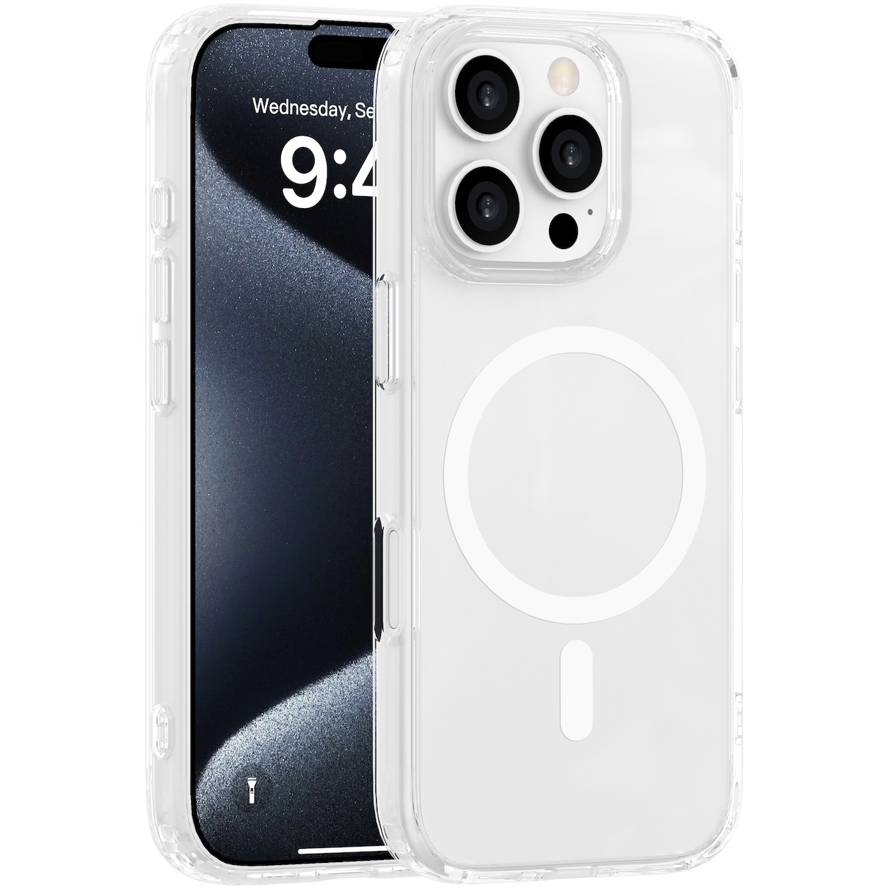 Just in Case Soft TPU Case MagSafe voor Apple iPhone 16 Pro Telefoonhoesje Transparant